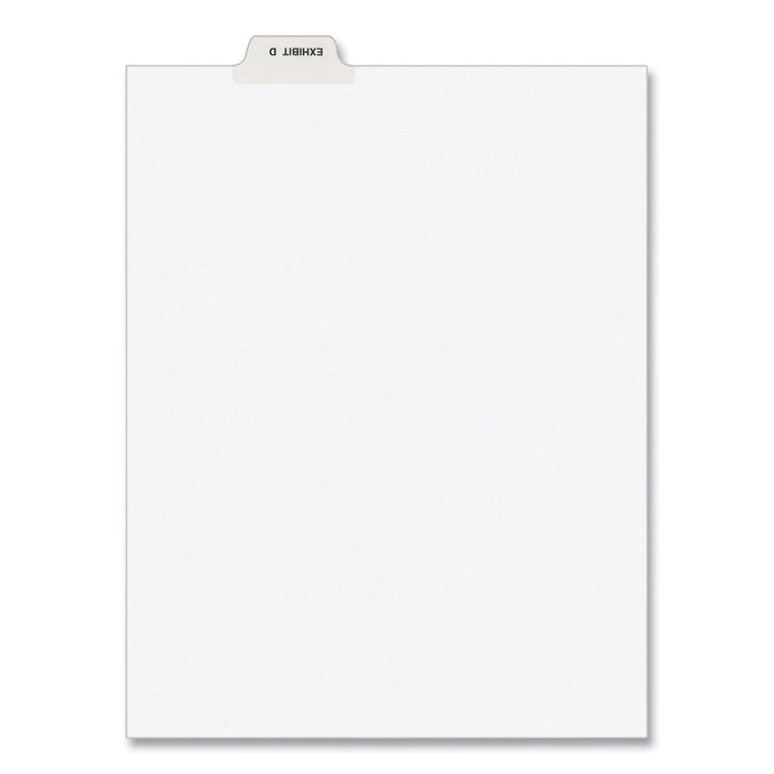 Avery-Style Preprinted Legal Bottom Tab Divider, 26-Tab, Exhibit D, 11 x 8.5, White, 25/PK
