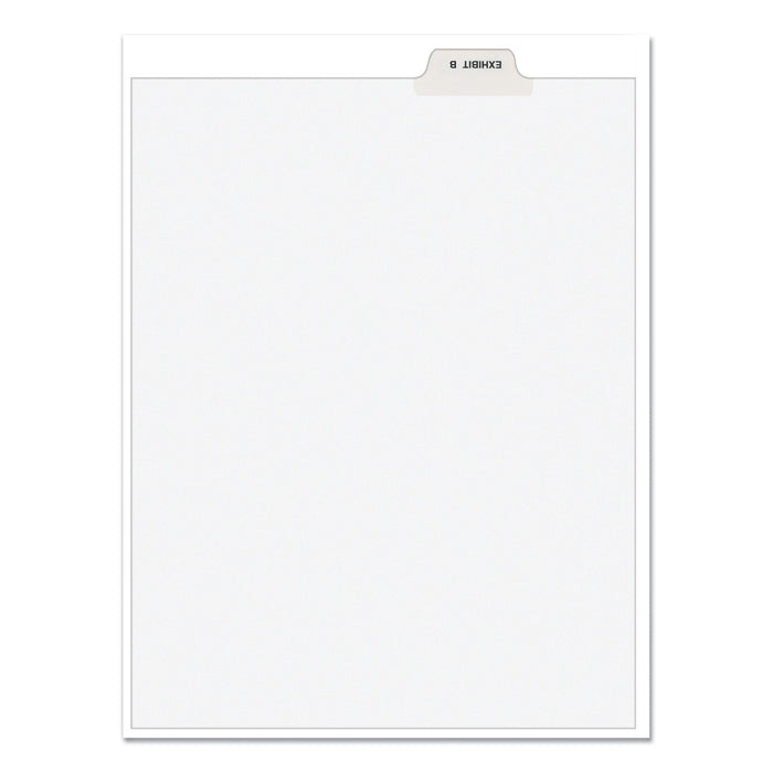 Avery-Style Preprinted Legal Bottom Tab Divider, 26-Tab, Exhibit B, 11 x 8.5, White, 25/PK