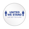 deflecto Personal Spacing Discs, United We Stand, 20" dia, White/Blue, 6/Pack