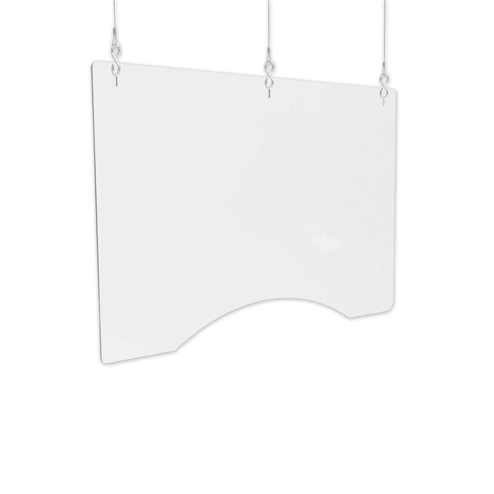 deflecto Hanging Barrier, 36" x 24", Polycarbonate, Clear, 2/Carton