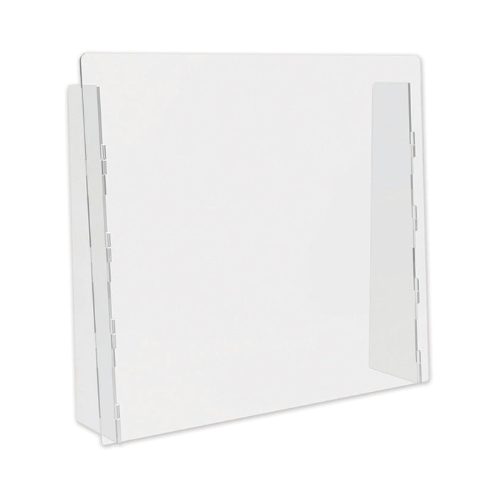 deflecto Counter Top Barrier with Full Shield, 27" x 6" x 23.75", Polycarbonate, Clear, 2/Carton