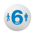 deflecto Personal Spacing Discs, 6 Feet Apart, 20" dia, Clear/Medium Blue, 6/Pack