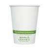 World Centric Paper Hot Cups, 12 oz, White, 1,000/Carton