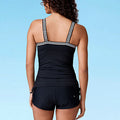 Free Country Womens Track Stripe Tankini Top Black M by Vanessa Jane