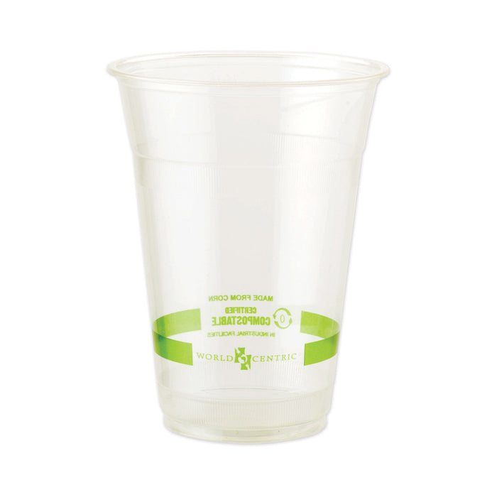 World Centric PLA Clear Cold Cups, 20 oz, Clear, 1,000/Carton