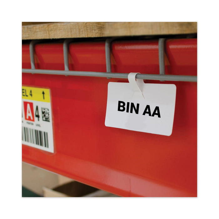 C-Line Wire Rack Shelf Tag, Side Load, 3.5 x 1.5, White, 10/Pack