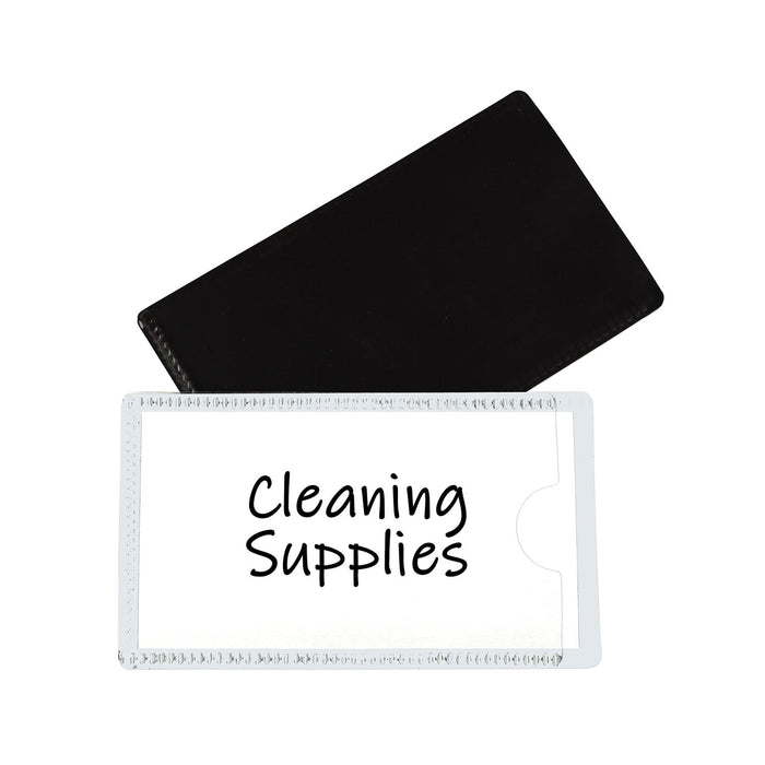 C-Line Slap-Stick Magnetic Label Holders, Side Load, 4.25 x 2.5, White, 10/Pack