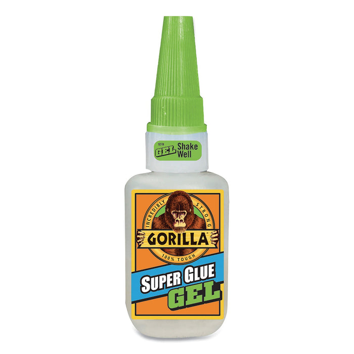 Gorilla Super Glue Gel, 0.53 oz, Dries Clear, 4/Carton
