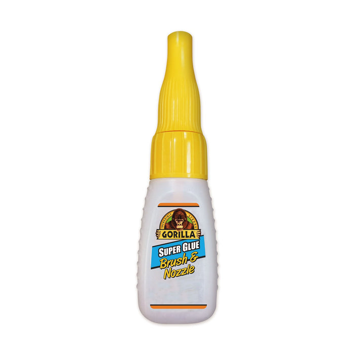 Gorilla Super Glue with Brush and Nozzle Applicators, 0.35 oz, Dries Clear