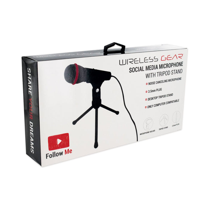 Wireless Gear Social Media Kits, Microphone and Stand, Black