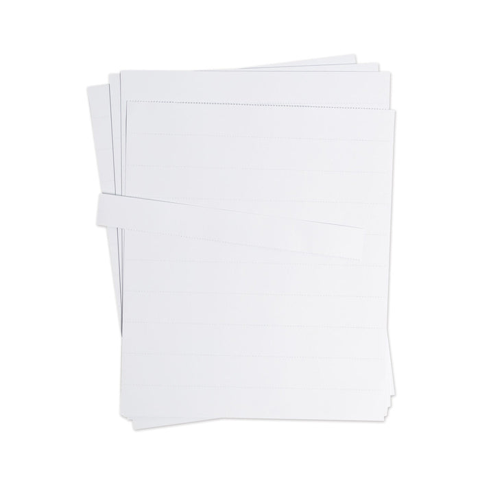 U Brands Data Card Replacement Sheet, 8.5 x 11 Sheets, Perforated at 2", White, 10/Pack