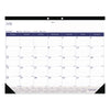 Blueline Academic Monthly Desk Pad Calendar, 22 x 17, White/Blue/Gray Sheets, Black Binding/Corners, 13-Month (July-July): 2022-2023