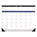 Blueline Academic Monthly Desk Pad Calendar, 22 x 17, White/Blue/Gray Sheets, Black Binding/Corners, 13-Month (July-July): 2022-2023