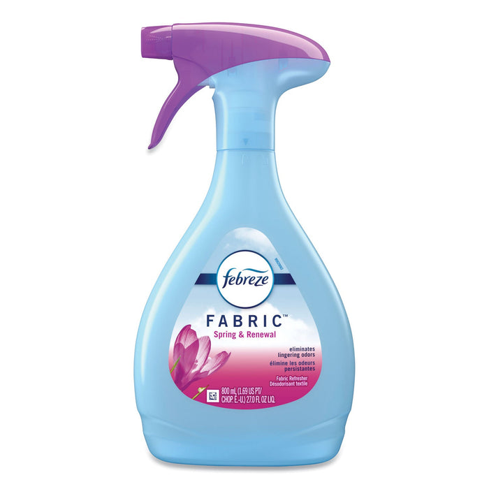 Febreze FABRIC Refresher/Odor Eliminator, Spring and Renewal, 27 oz Spray Bottle, 4/Carton