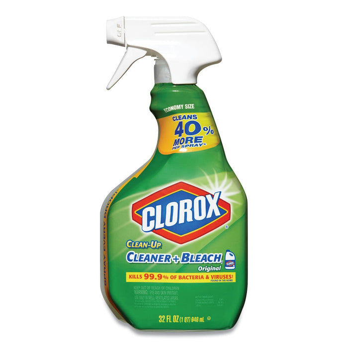 Clorox Clean-Up Cleaner + Bleach, Original, 32 oz Spray Bottle, 9/Carton