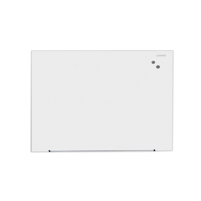 Universal Frameless Magnetic Glass Marker Board, 48" x 36", White