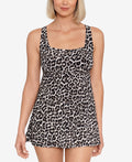 Swim Solutions Womens Tummy-Control Square-Neck Swimdress, Size 14 by Vanessa Jane