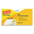 Glad Tall Kitchen Drawstring Trash Bags, 13 gal, 0.72 mil, 24" x 27.38", Gray, 400/Carton
