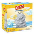 Glad OdorShield Tall Kitchen Drawstring Bags, 13 gal, 0.72 mil, 24" x 27.38", White, 80/Box