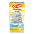 Glad OdorShield Tall Kitchen Drawstring Bags, 13 gal, 0.78 mil, 24" x 27.38", White, 240/Carton