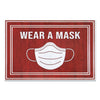 Apache Mills Message Floor Mats, 24 x 36, Red/White, "Wear A Mask"