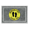 Apache Mills Message Floor Mats, 24 x 36, Charcoal/Yellow, "Maintain 6 Feet Thank You"