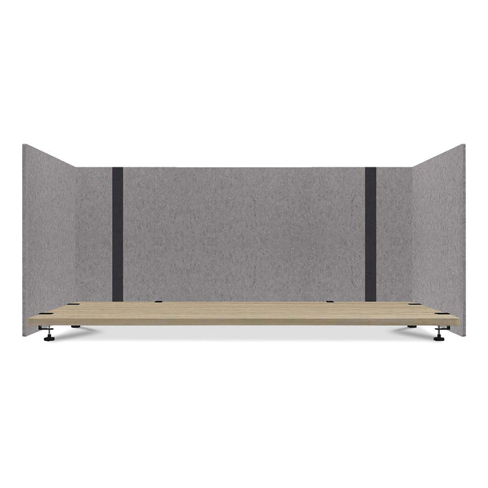 Lumeah Adjustable Desk Screen with Returns, 48 to 78 x 29 x 26.5, Polyester, Gray