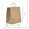 Prime Time Packaging Kraft Paper Bags, Bistro, 10 x 6.75 x 12, Natural, 250/Carton