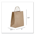 Prime Time Packaging Kraft Paper Bags, Tempo, 8 x 4.75 x 10.5, Natural, 250/Carton
