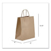 Prime Time Packaging Kraft Paper Bags, Regal, 12 x 9 x 15.75, Natural, 200/Carton