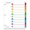 Cardinal OneStep Printable Table of Contents and Dividers, 10-Tab, 1 to 10, 11 x 8.5, White, Assorted Tabs, 1 Set