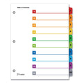 Cardinal OneStep Printable Table of Contents and Dividers, 10-Tab, 1 to 10, 11 x 8.5, White, Assorted Tabs, 1 Set