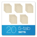 Oxford Write-On Tab Dividers, 5-Tab, 11 x 8.5, Manila, 20 Sets