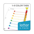 Cardinal OneStep Printable Table of Contents and Dividers, 8-Tab, 1 to 8, 11 x 8.5, White, 6 Sets