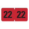 Smead Yearly End Tab File Folder Labels, 22, 0.75 x 1.5, Red, 500 Labels/Roll