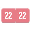 Smead Yearly End Tab File Folder Labels, 22, 0.5 x 1, Pink, 25/Sheet, 10/Sheets per Resealable Pegboard Display Pack, 250/Pack