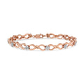 10K Rose Gold Plated .925 Sterling Silver 1/2 Cttw Diamond Infinity Link Tennis Bracelet (H-I Color, I2-I3 Clarity) -7â€ by Bids.com
