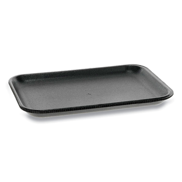 Pactiv Evergreen Supermarket Tray, #2, 8.38 x 5.88 x 0.69, Black, Foam, 500/Carton
