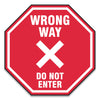 Accuform Slip-Gard Social Distance Floor Signs, 12 x 12, "Wrong Way Do Not Enter", Red, 25/Pack
