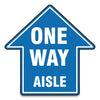 Accuform Slip-Gard Social Distance Floor Signs, 17 x 17, "One Way Aisle", Blue, 25/Pack