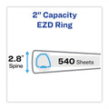 Avery Heavy-Duty Non Stick View Binder with DuraHinge and Slant Rings, 3 Rings, 2" Capacity, 11 x 8.5, White, 4/Pack