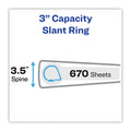Avery Heavy-Duty Non Stick View Binder with DuraHinge and Slant Rings, 3 Rings, 3" Capacity, 11 x 8.5, White, 2/Pack
