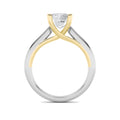 1Cttw Radiant Shaped Lab Grown Diamond (F/VS) Two Tone Cathedral Shank Solitaire Engagement Ring in 14K Gold by Fine Color Jewels