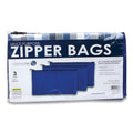 CONTROLTEK Fabric Deposit Bag, Vinyl, 5.5 x 11, Blue, 3/Pack