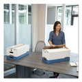 Bankers Box STOR/FILE Medium-Duty Strength Storage Boxes, Letter Files, 12.25" x 24.13" x 10.75", White/Blue, 12/Carton