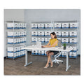Bankers Box STOR/FILE Medium-Duty Storage Boxes, Legal Files, 15.88" x 25.38" x 10.25", White/Blue, 4/Carton