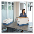 Bankers Box LIBERTY Heavy-Duty Strength Storage Boxes, Letter Files, 12.25" x 24.13" x 10.75", White/Blue, 12/Carton