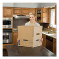 Bankers Box SmoothMove Maximum Strength Moving Boxes, Half Slotted Container (HSC), Medium, 12.25" x 18.5" x 12", Brown/Blue, 8/Pack