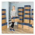 Bankers Box SmoothMove Prime Moving/Storage Boxes, Hinged Lid, Regular Slotted Container (RSC), 18" x 24" x 18", Brown/Blue, 6/Carton