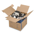 Bankers Box SmoothMove Prime Moving/Storage Boxes, Hinged Lid, Regular Slotted Container, Medium, 18" x 18" x 16", Brown/Blue, 8/Carton